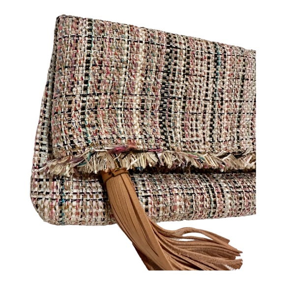 Banana Republic Foldover French Tweed Clutch 👛 - Picture 3 of 13